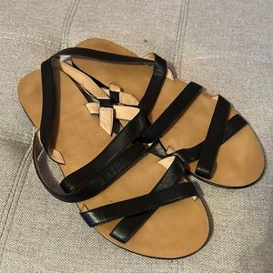 Size 11 J. Crew strappy sandals in black